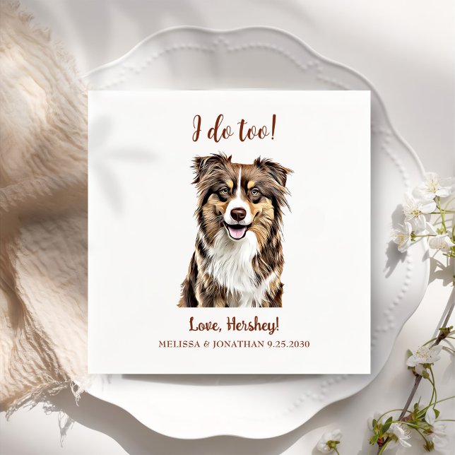 Guardanapo De Papel Cachorro de Collie de Borda Personalizado Eu També (Criador carregado)