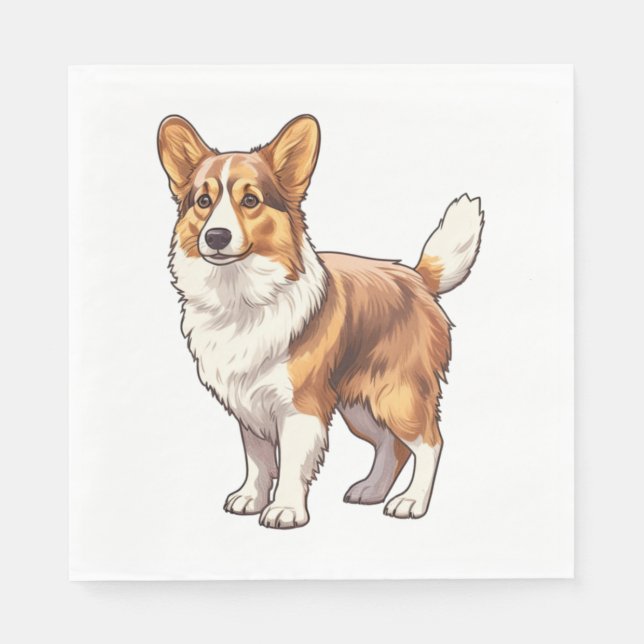 Guardanapo De Papel Cachorro de Corgi (Frente)