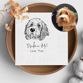 Guardanapo De Papel Cachorro De Goldendoodle Bebida Personalizada Em M