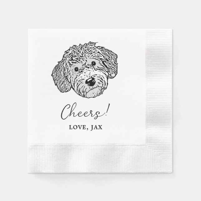 Guardanapo De Papel Cachorro de Goldendoodle Bebidas Personalizadas em (Frente)