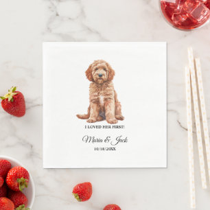 Guardanapo De Papel Cachorro De Goldendoodle Eu Amava Seu Primeiro Cas