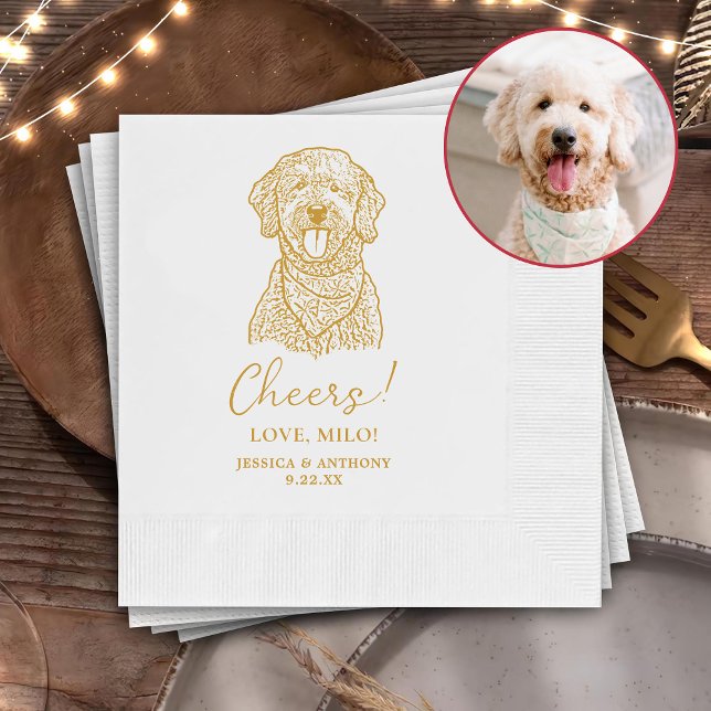 Guardanapo De Papel Cachorro de Goldendoodle Personalizado Cheios Napk (Criador carregado)