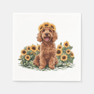 Guardanapo De Papel Cachorro de Goldenododododle Cute Vestindo Uma Cor