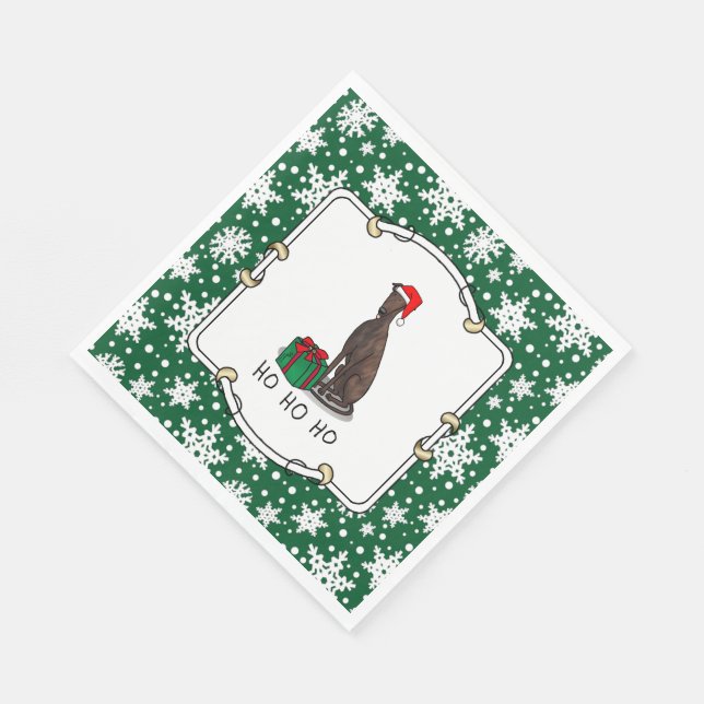 Guardanapo De Papel Cachorro de Greyhound (Bindle) de Natal (Quina)