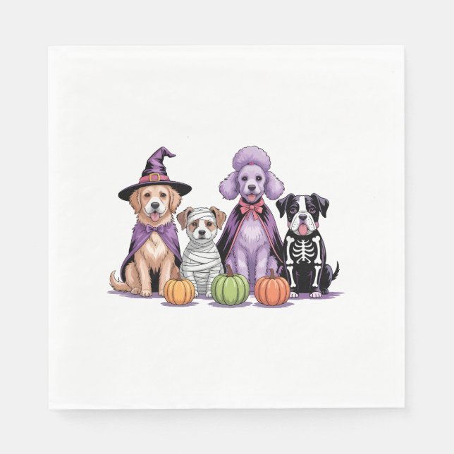 Guardanapo De Papel Cachorro de Halloween Squad (Frente)