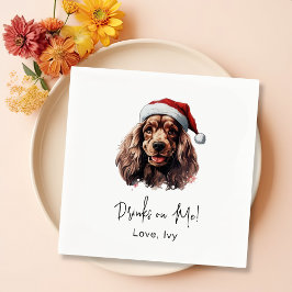 Guardanapo De Papel Cachorro de Natal - Cachorro Espanhol - Bebidas Pe