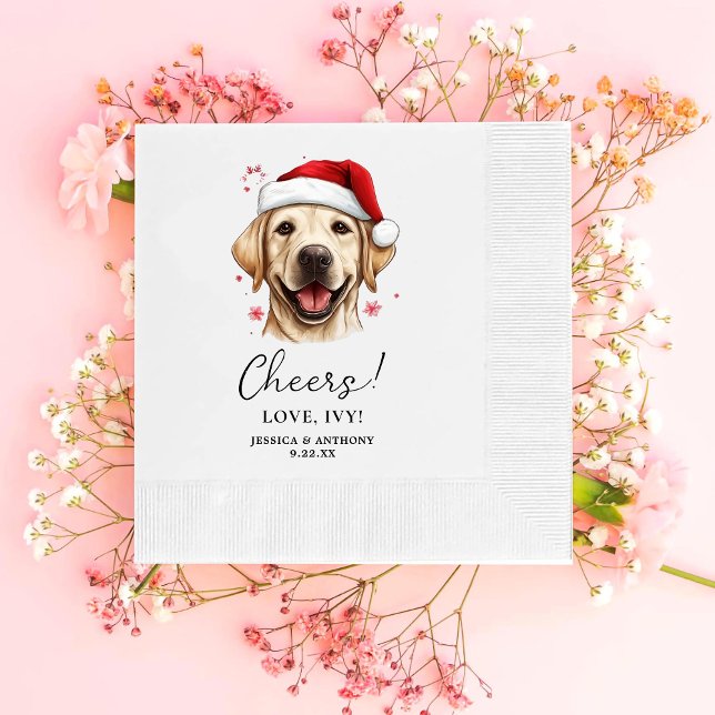 Guardanapo De Papel Cachorro de Natal Personalizado Cheque (Criador carregado)