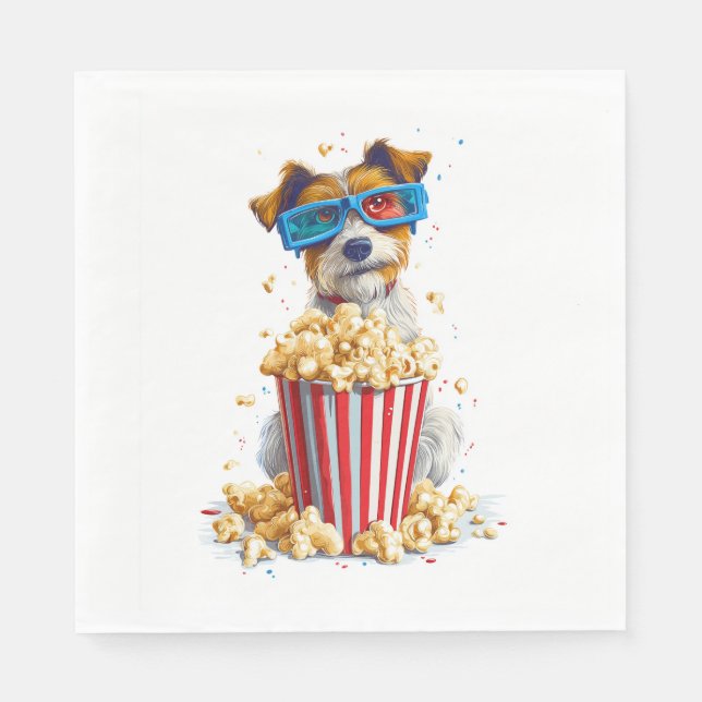 Guardanapo De Papel Cachorro de Pipoca � Cachorro da Noite de Cinema (Frente)