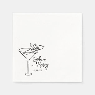Guardanapo De Papel Cachorro Desenhado Mão e Casamento Whimsical Marti