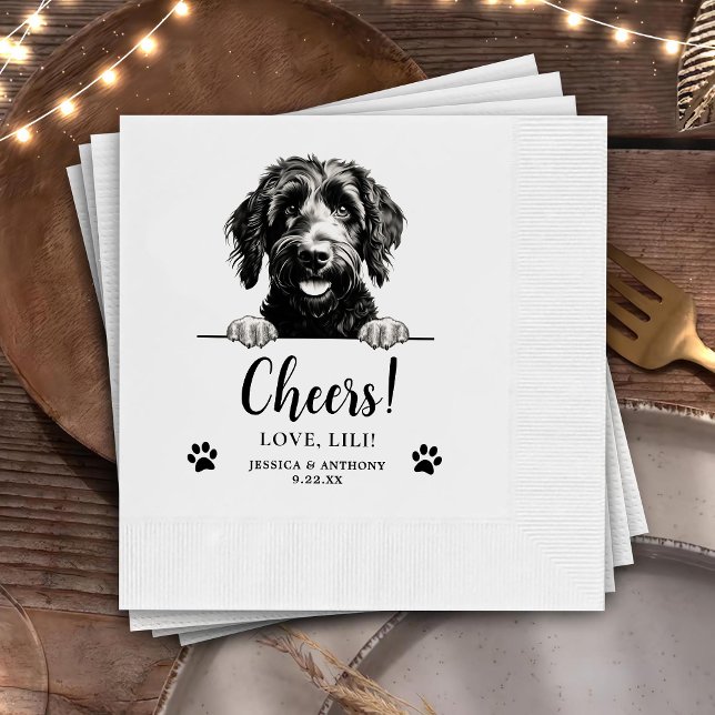 Guardanapo De Papel Cachorro Dourado Desenho Mão Personalizada (Criador carregado)
