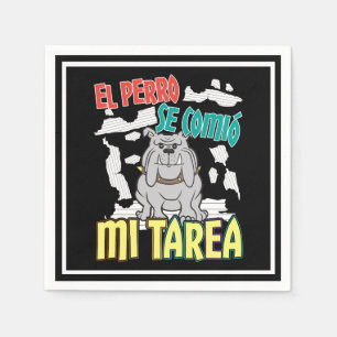 Guardanapo De Papel Cachorro Espanhol Comeu Minha Lição de Casa - Perr