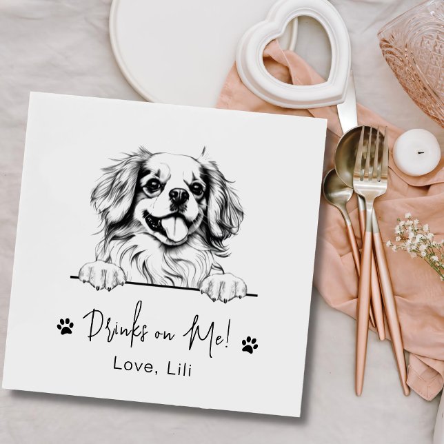 Guardanapo De Papel Cachorro Espanhol Tibetano - Bebidas Personalizada (Criador carregado)