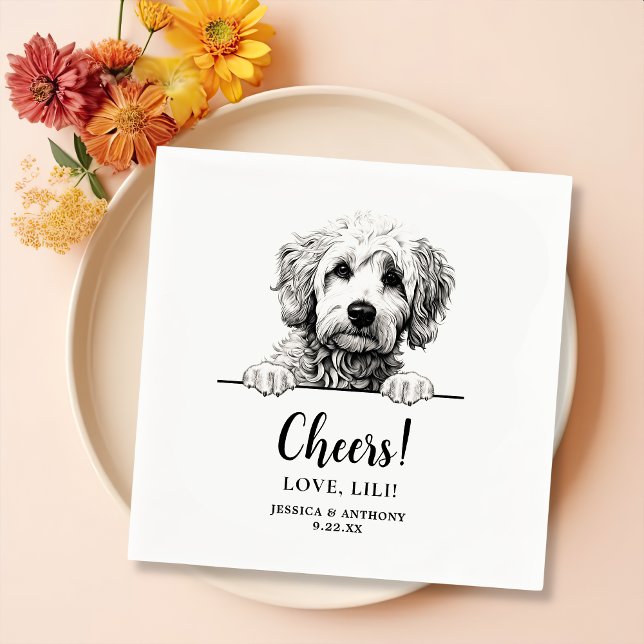 Guardanapo De Papel Cachorro Goldendoodle Desenhe Cheias Personalizada (Criador carregado)