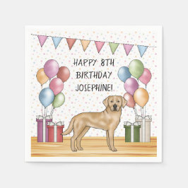 Guardanapo De Papel Cachorro Labrador Retriever Amarelo Aniversário Co