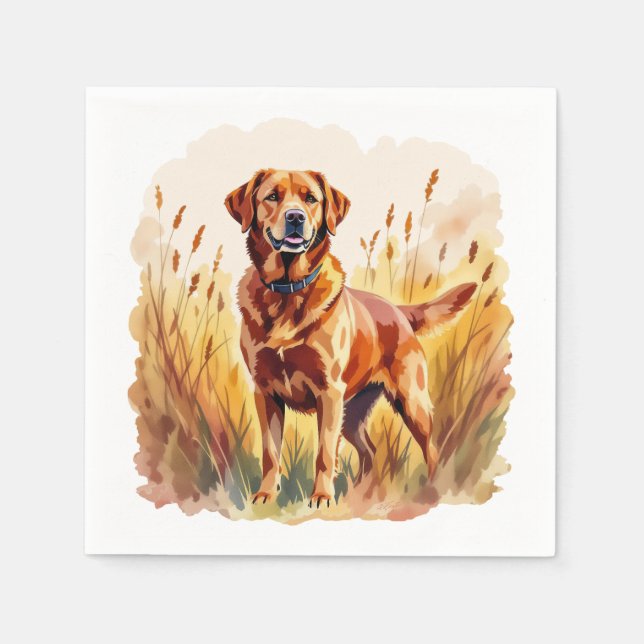 Guardanapo De Papel Cachorro Labrador Retriever Vermelho Raposa (Frente)