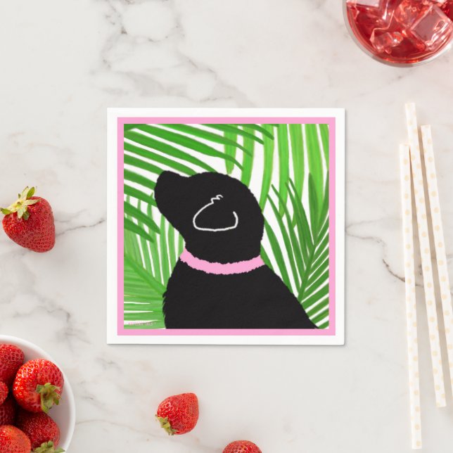 Guardanapo De Papel Cachorro Negro da Ilha das Palmeiras Verde (Insitu)