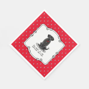 Guardanapo De Papel Cachorro Negro Labrador Vermelho e Gelado