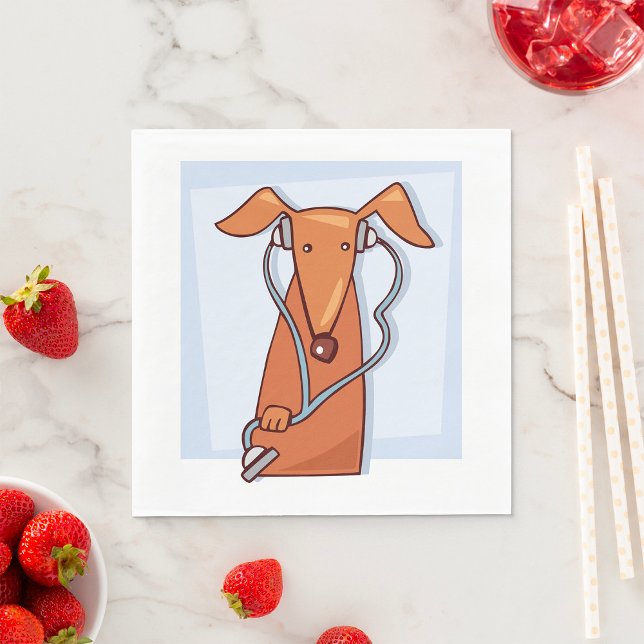 Guardanapo De Papel Cachorro ouvindo música Fones de ouvido engraçados (Criador carregado)