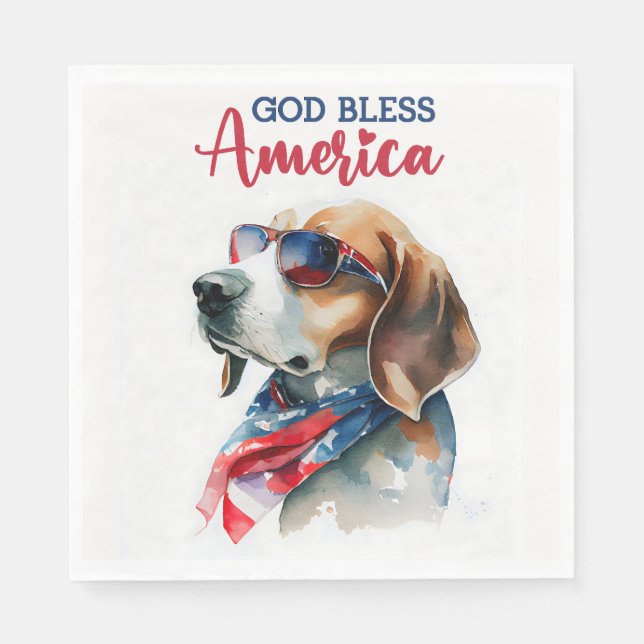 Guardanapo De Papel Cachorro Patriota-Beagle (Frente)