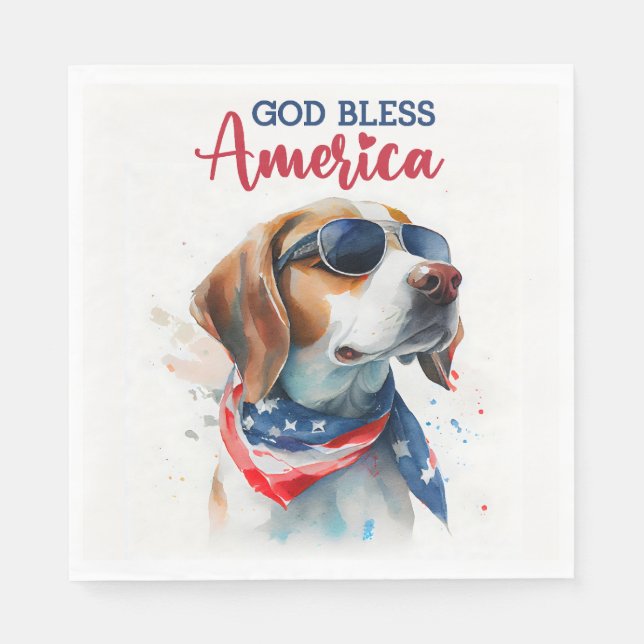 Guardanapo De Papel Cachorro Patriota-Beagle (Frente)