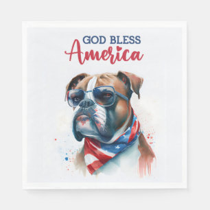 Guardanapo De Papel Cachorro Patriota-Boxer