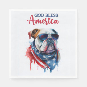 Guardanapo De Papel Cachorro Patriota-Buldogue