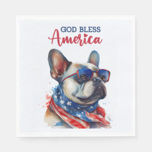 Guardanapo De Papel Cachorro Patriota - Bulldog Francês
