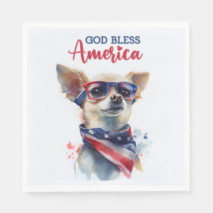 Guardanapo De Papel Cachorro Patriota-Chihuahua