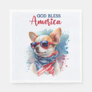 Guardanapo De Papel Cachorro Patriota-Chihuahua