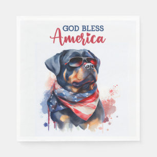 Guardanapo De Papel Cachorro Patriota-Rottweiler