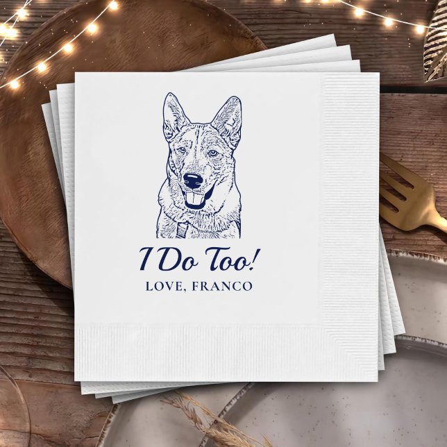 Guardanapo De Papel Cachorro Personalizado Cheque Cocktail Napkin (Criador carregado)