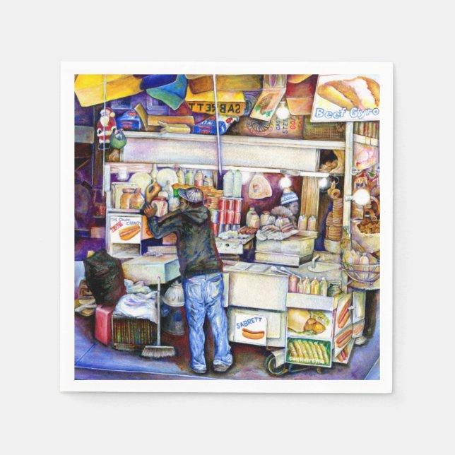 Guardanapo De Papel Cachorro Quente Deus, Nova Iorque (Frente)