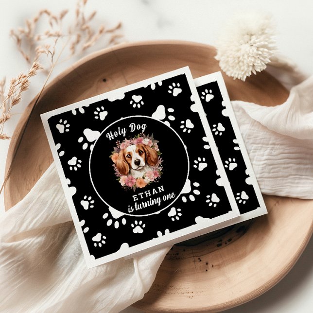 Guardanapo De Papel Cachorro Sagrado, sou um | Primeiro aniversario de (Criador carregado)