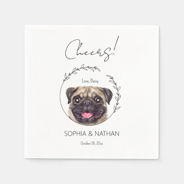 Guardanapo De Papel Cachorro Simples Casamento Cachorro Cachorro Nápol (Frente)