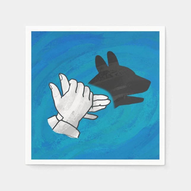 Guardanapo De Papel Cachorro Sombra em Azul (Frente)