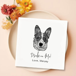 Guardanapo De Papel Cachorro Welsh CorgiBebida Personalizada Em Mim Na