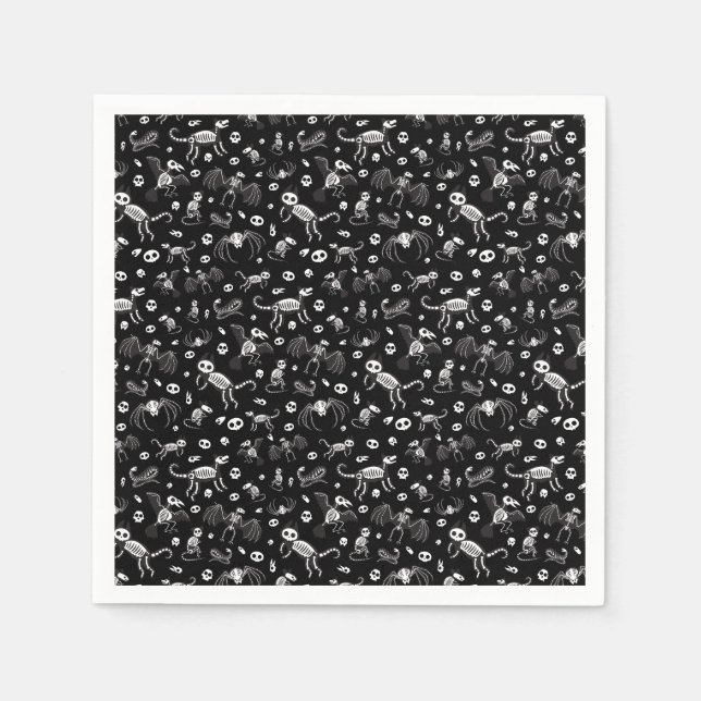 Guardanapo De Papel Cachorros Cães Gatos Aranhas Cachorros Esqueletos (Frente)