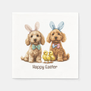 Guardanapo De Papel Cachorros de Goldendoodle felz pascoa