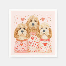 Guardanapo De Papel Cachorros de Goldendoodle namorados