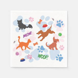 Guardanapo De Papel Cachorros e Gatinhos