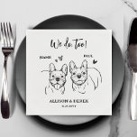 Guardanapo De Papel Cachorros Franceses Que Desenham Casamento<br><div class="desc">Casamento de Pet de Gato Minimalista Negro e Branco Napkins Personalizado | Fazemos também Cachorro Pet Personalizado Desenhando Napkins Zazzle | Guardanapos de coquetel personalizados e bonitos com nome de cão | Retrato Pet</div>