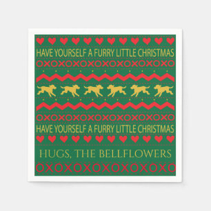 Guardanapo De Papel Cachorros Pequenos de Fúria de Natal