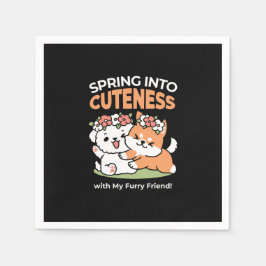 Guardanapo De Papel Cachorros Reproduzíveis com Corvos Flores - Tema d