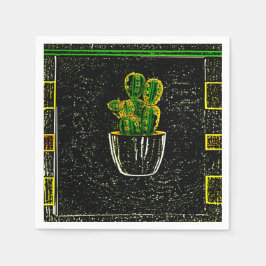 Guardanapo De Papel Cacto desenhado