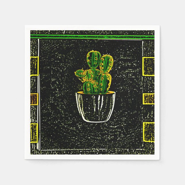 Guardanapo De Papel Cacto desenhado (Frente)