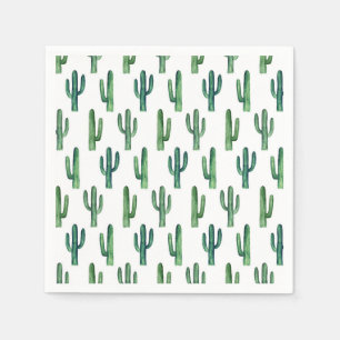 Guardanapo De Papel Cacto verde. Cactos da aguarela. Moderno botânico