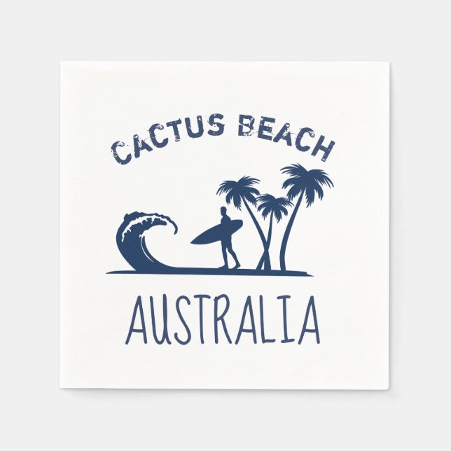 Guardanapo De Papel Cactus Beach Surfing na Austrália (Frente)