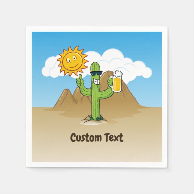 Guardanapo De Papel Cactus com Cerveja (Frente)