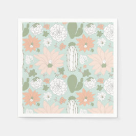 Guardanapo De Papel Cactus Floral Pattern