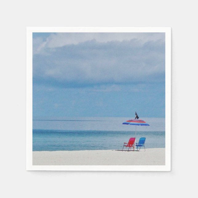 Guardanapo De Papel Cadeiras na praia (Frente)